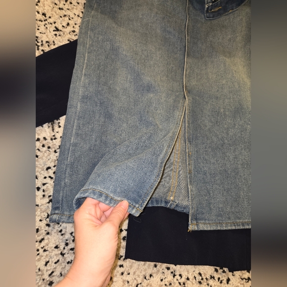 Jeans brand denim midi skirt. Says large, looks more like small fit. - Picture 6 of 12